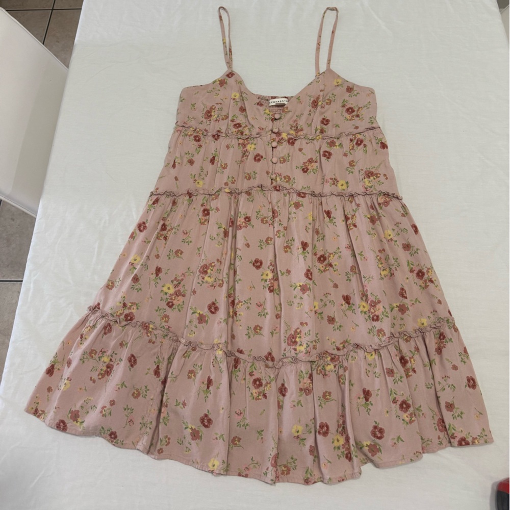 Aeropostale Pink Floral Tiered Sundress Size M